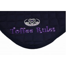 Personalised Embroidered Saddle Cloth with Cute Crystals Crown Design